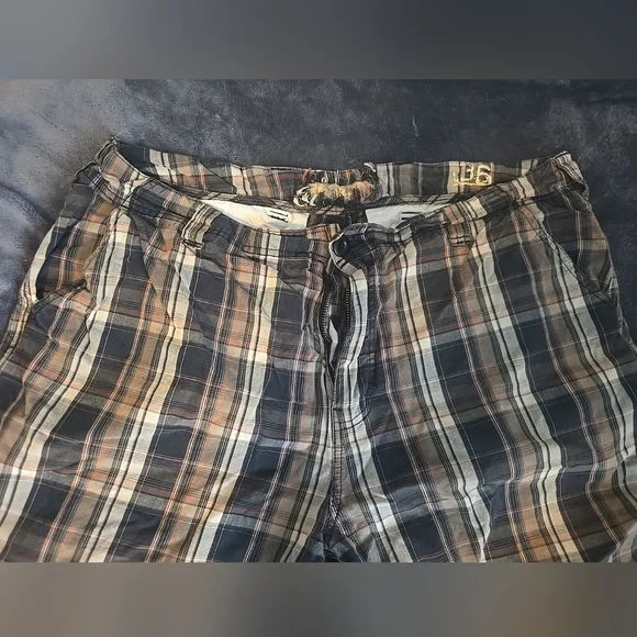Vintage BKE Plaid Bermuda Shorts Men's Size 36 Brown/Black/Orange 100% Cotton - Picture 7 of 12